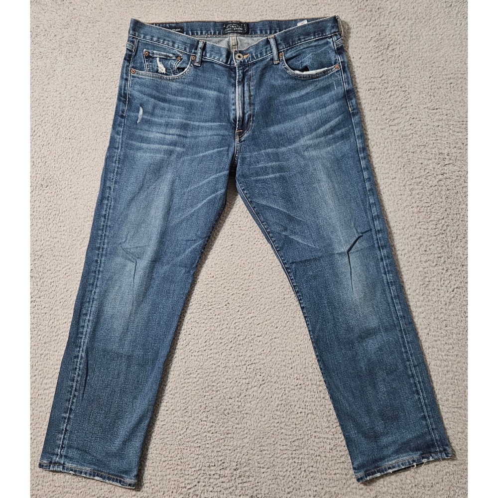 Lucky Brand 221 Original Straight Stretch Blue Jeans Size 36 x 28 (hemmed)
